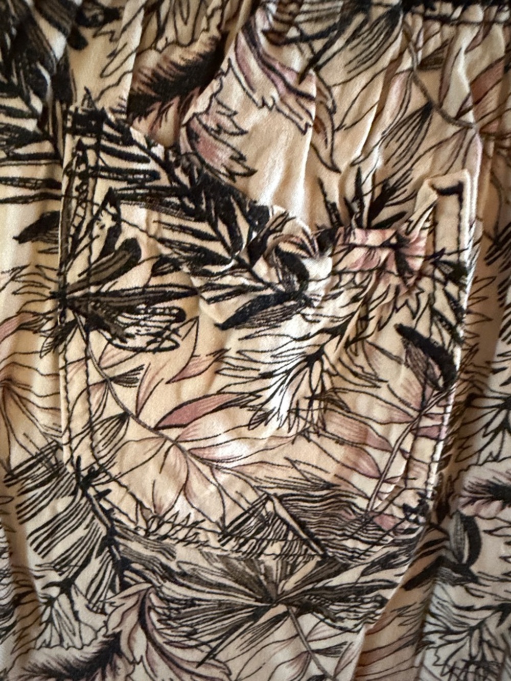 Rewash Black & Blush Tropical Print Jogger Pants - Picture 6 of 6